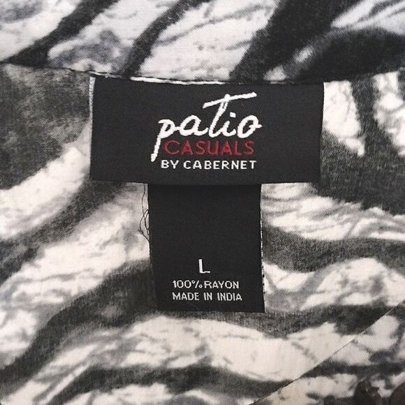 Cabernet Patio Casuals Women's Size Large Rayon Zebra Print Maxi Dress - Picture 3 of 11